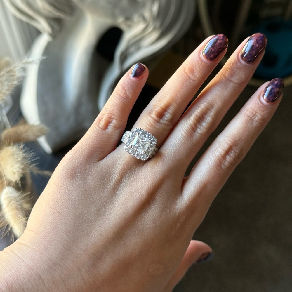 4cttw princess cut full moissanite vvs1 promise ring sz 5 - Picture 13 of 13